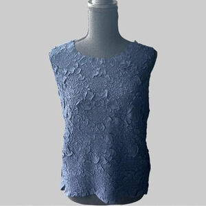 Zukka Pro Navy Ruched Wrinkled Tank Top